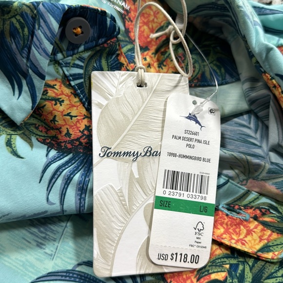 NWT Tommy Bahama IslandZone Palm Desert Pina Isle Short Sleeve Polo Shirt - Picture 9 of 10